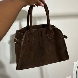Chic Brown Suede Satchel